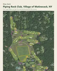 Piping Rock Club map print, map check on an aerial photo