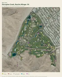Porcupine Creek map print, map check on an aerial photo