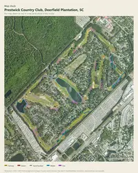 Prestwick Country Club map print, map check on an aerial photo