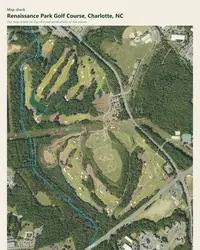 Renaissance Park Golf Course map print, map check on an aerial photo
