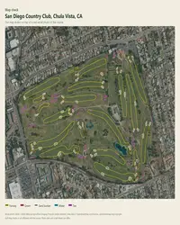 San Diego Country Club map print, map check on an aerial photo