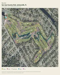 San Jose Country Club map print, map check on an aerial photo