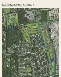 Seven Bridges Golf Club map print, map check on an aerial photo