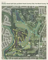 Shadow Hawk Golf Club and Black Hawk Country Club map print, map check on an aerial photo