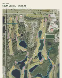 South Course map print, map check on an aerial photo