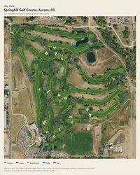 Springhill Golf Course map print, map check on an aerial photo