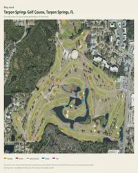 Tarpon Springs Golf Course map print, map check on an aerial photo