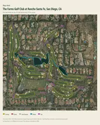 The Farms Golf Club at Rancho Santa Fe map print, map check on an aerial photo