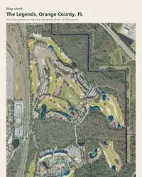 The Legends map print, map check on an aerial photo
