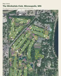 The Minikahda Club map print, map check on an aerial photo