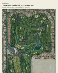The Palms Golf Club map print, map check on an aerial photo