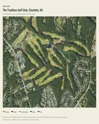 The Tradition Golf Club map print, map check on an aerial photo