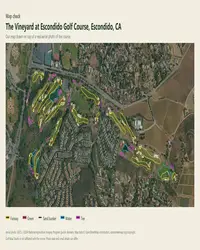 The Vineyard at Escondido Golf Course map print, map check on an aerial photo