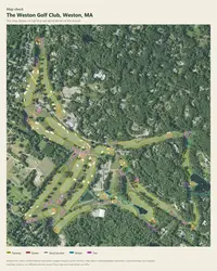 The Weston Golf Club map print, map check on an aerial photo