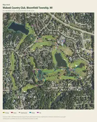 Wabeek Country Club map print, map check on an aerial photo