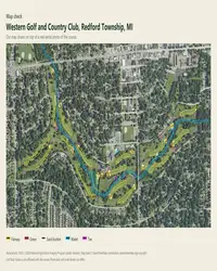 Western Golf and Country Club map print, map check on an aerial photo