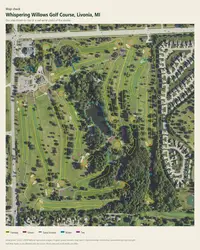Whispering Willows Golf Course map print, map check on an aerial photo
