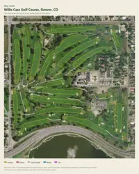 Willis Case Golf Course map print, map check on an aerial photo