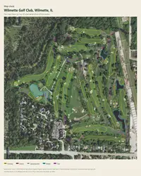 Wilmette Golf Club map print, map check on an aerial photo
