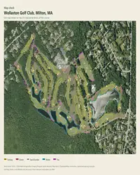 Wollaston Golf Club map print, map check on an aerial photo