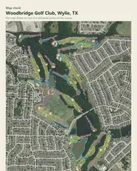 Woodbridge Golf Club map print, map check on an aerial photo