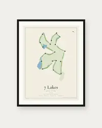 7 Lakes Golf Club map print, framed poster