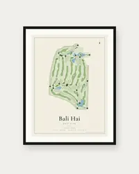 Bali Hai Golf Club map print, framed poster