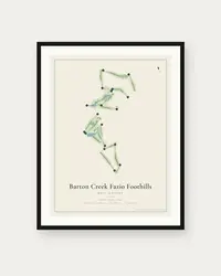 Barton Creek Fazio Foothills map print, framed poster