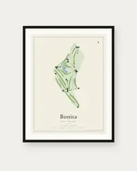 Bonita Golf Course map print, framed poster