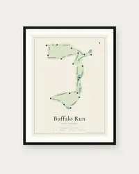 Buffalo Run Golf Course map print, framed poster
