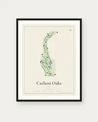 Carlton Oaks Golf map print, framed poster