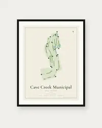 Cave Creek Municipal Golf Course map print, framed poster