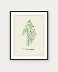 Cedarwood Country Club map print, framed poster