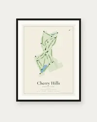 Cherry Hills Country Club map print, framed poster