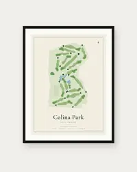 Colina Park Golf Course map print, framed poster