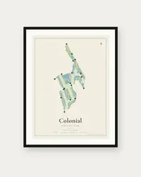 Colonial Country Club map print, framed poster