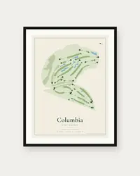 Columbia Golf Course map print, framed poster