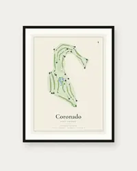 Coronado Golf Course map print, framed poster
