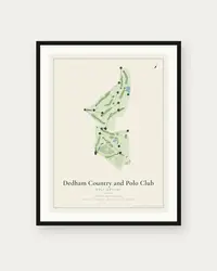 Dedham Country and Polo Club map print, framed poster