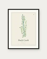 Duck Creek Golf Club map print, framed poster