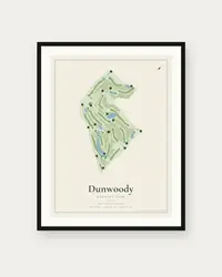 Dunwoody Country Club map print, framed poster