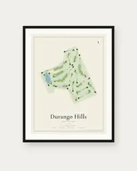Durango Hills Golf Club map print, framed poster