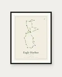 Eagle Harbor Golf Club map print, framed poster