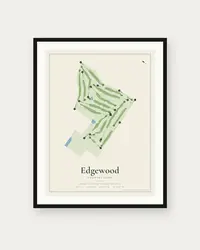 Edgewood Country Club map print, framed poster