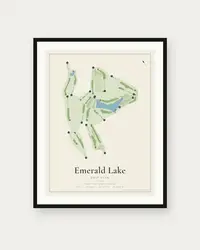Emerald Lake Golf Club map print, framed poster