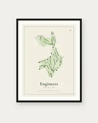 Engineers Country Club map print, framed poster
