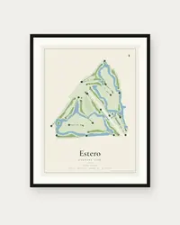 Estero Country Club map print, framed poster