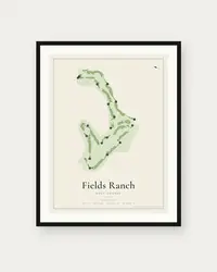 Fields Ranch - East Course map print, framed poster