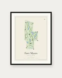Fort Myers Country Club map print, framed poster