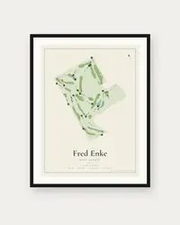 Fred Enke Golf Course map print, framed poster